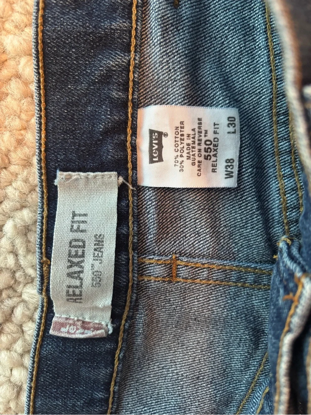 Levi's 550 Relaxed Fit Men's Jeans 38x30 Dark Wash 100% Cotton
